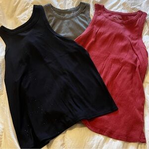 Maurices Ribbed High Neck Tank Tops - Black, Gray, and Rust - Like New